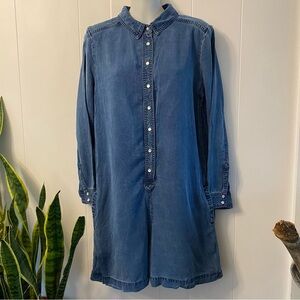 CLAUDIE Pierlot Tencel Denim Jumpsuit Romper Outfit Blue Long Sleeve Designer